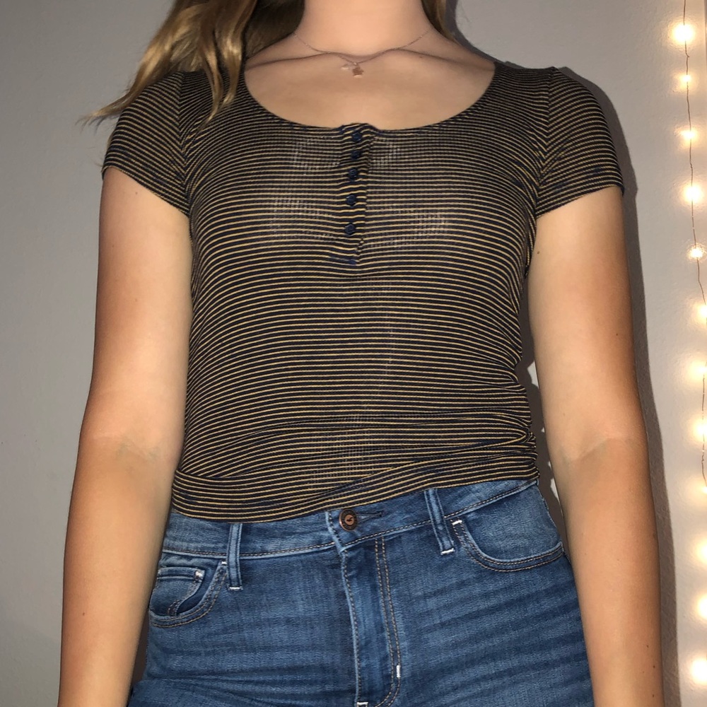 Black and Yellow Striped Tee